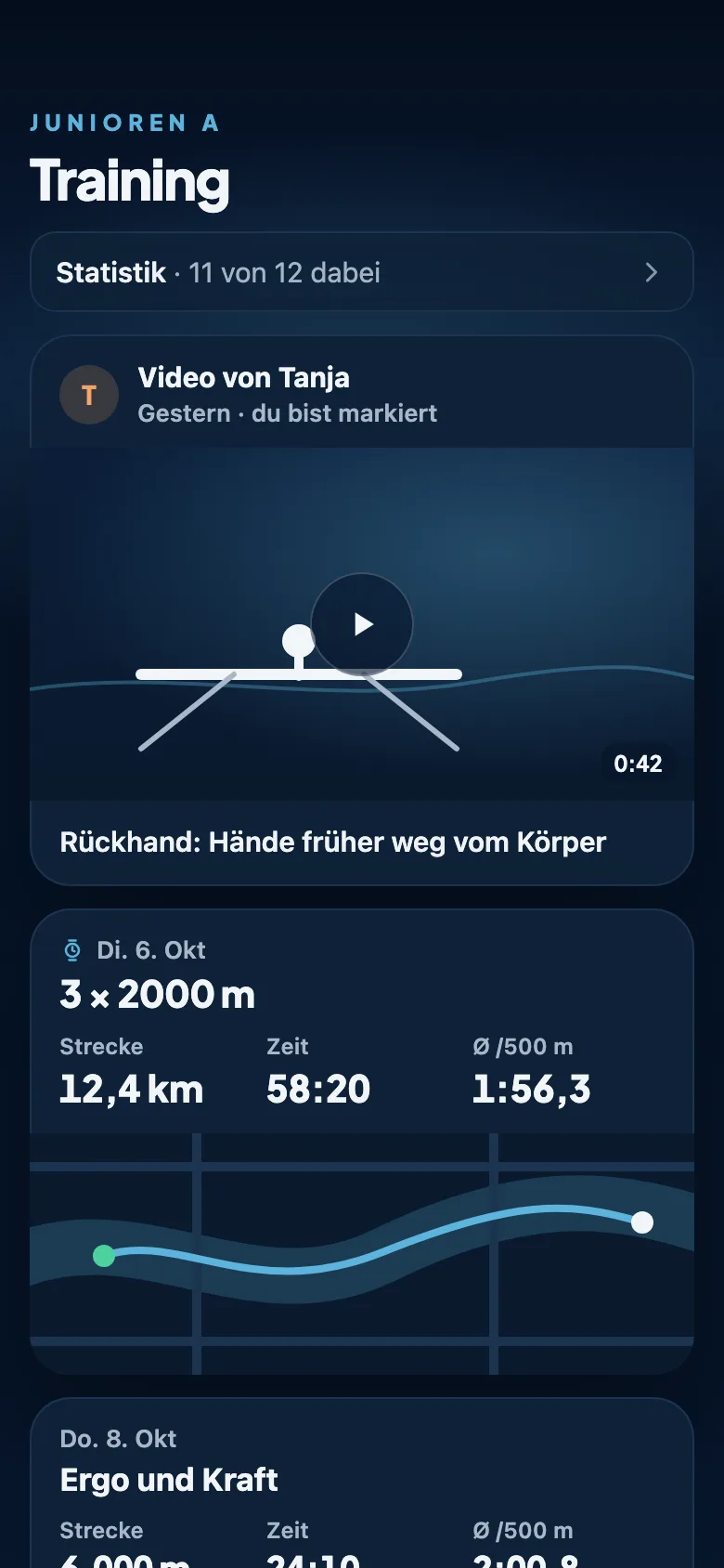 Training mit Video vom Trainer, in dem du markiert bist